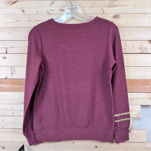 Chaser NWT Crewneck Gold Skull Print Long Sleeve Knit Sweater top Size XS - Picture 12 of 12